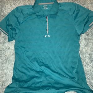 Teal Oakley golf polo